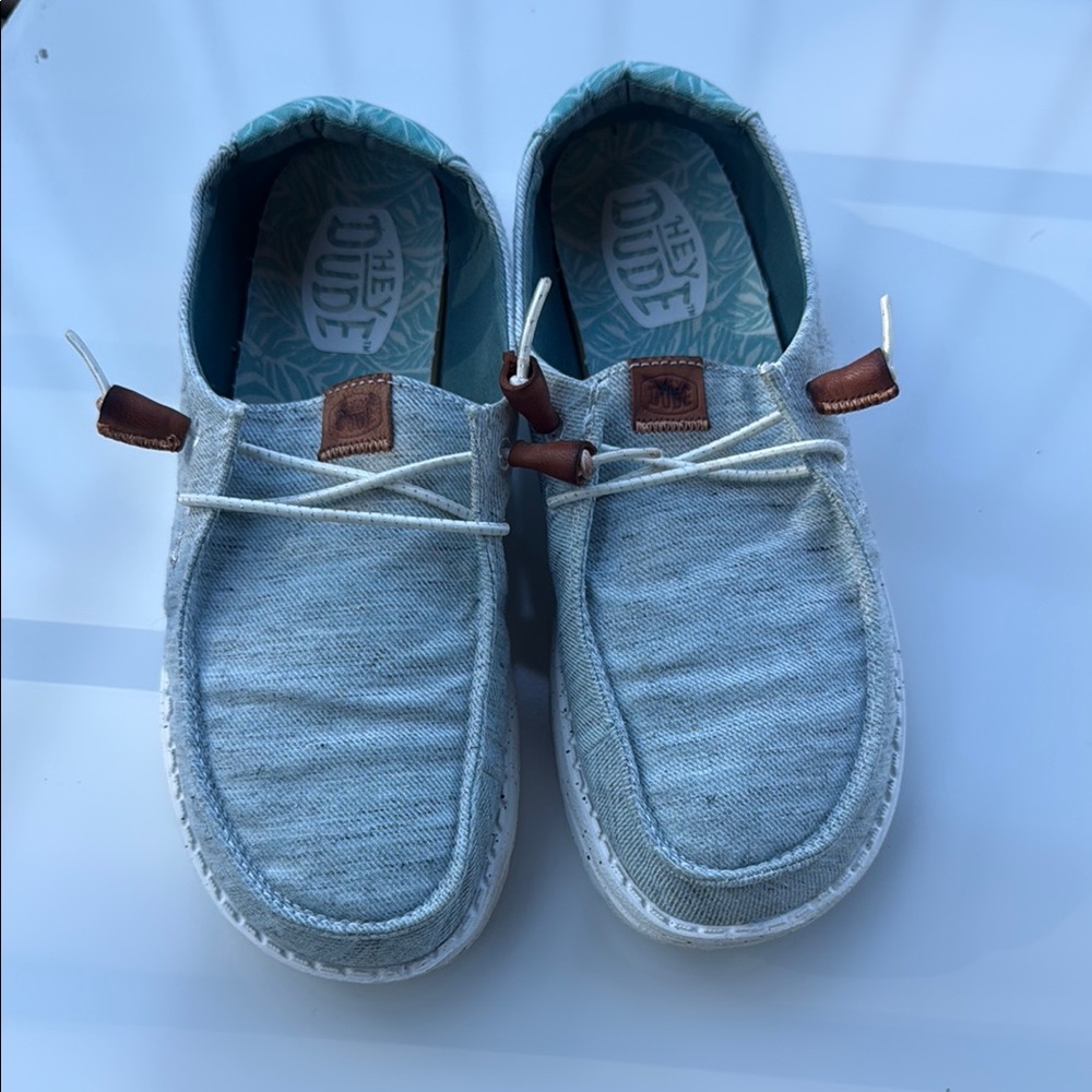 Hey Dude Blue and White Casual Slip-On Loafers